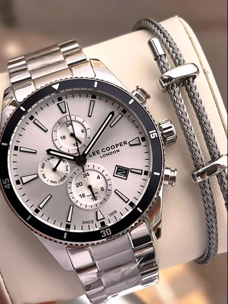Lee Cooper İtalyan Tasarım Bileklik Hediyeli 2 Yıl Garantili 5 Atm Erkek Kol Saati ELC.08326.330 ürün görseli