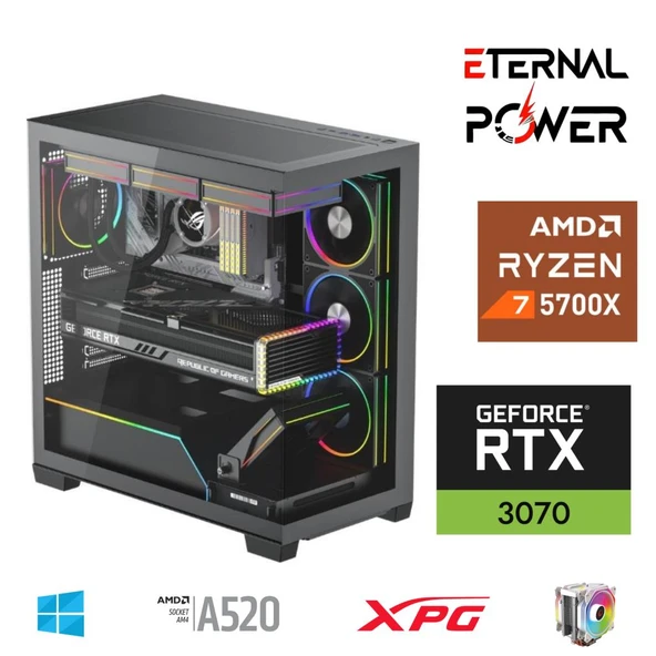 E.POWER RYZEN 7 5700X 32G DDR4 1TB M.2 RTX3070 A520 T650W