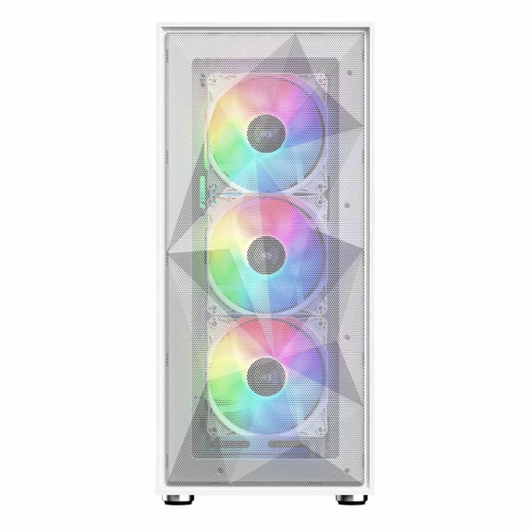 PowerBoost PB-P3509BW USB 3.2 ARGB ATX Mid Tower Beyaz Kasa - Resim 2