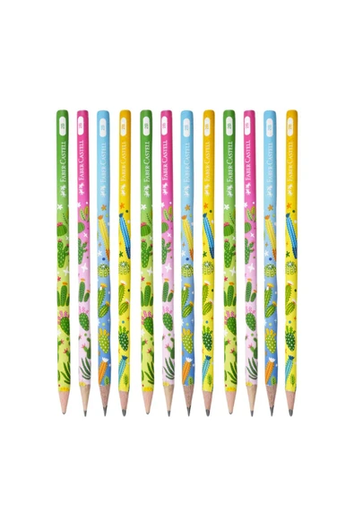 Faber Castell Faber-Castell Kaktüs Desenli 2B Kurşun Kalem 12 Adet 16878