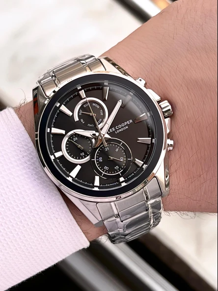 Lee Cooper Premium NişanVe Damatlara Özel 2 Yıl Garantili 5 Atm Erkek Kol Saati+Bileklik E.08249.350 - Resim 3
