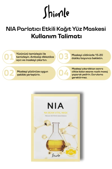 Pirinç Kepeği & Niasinamid Işıltısı ile Derinlemesine Besleme Sunan Nia Kore Kağıt Yüz Maskesi 3'lü - Resim 5