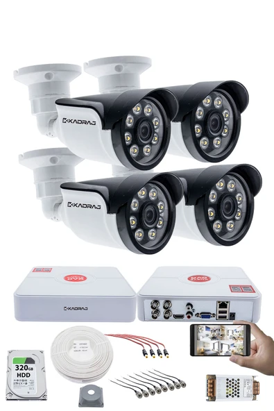 4 Kameralı Set 5MP Sony SecuLensli 1080p Güvenlik Kamerası Seti - 8 Warm LED, Colorvu Gece Renkli Görüş, Su Geçirmez, Full HD, Kolay Kurulum ürün görseli