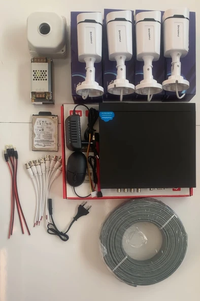 4 Kamera Sesli Güvenlik Seti - 5MP Sony SecuLens, 1080p HD AHD, Gece Renkli Görüş, 4x Ultra Warm LED, Colorvu Teknolojisi, V2 - Resim 2