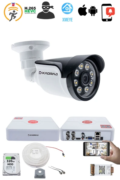 1 Kameralı Set - 5MP Sony SecuLensli 1080p AHD, 8 Warm LED, Colorvu Gece Renkli Görüş, Full HD - 2