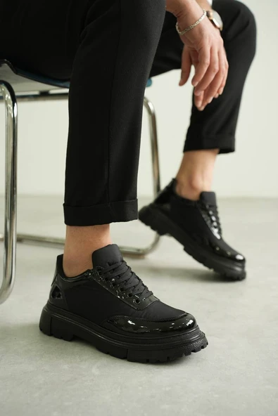 KB-X201 Kuback Kömür Rugan Paraşüt Günlük Erkek Ayakkabı - Resim 3