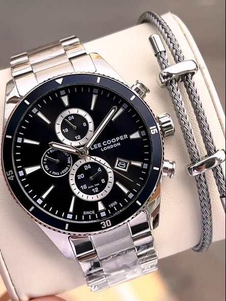 Lee Cooper İtalyan Tasarım Bileklik Hediyeli 2 Yıl Garantili 5 Atm Erkek Kol Saati ELC.08326.350 ürün görseli