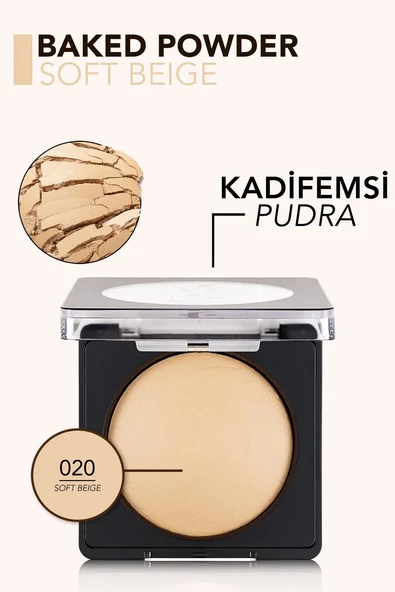Flormar Yüksek Pigmentli & Doğal Işıltılı Fırınlanmış Kompakt Pudra 020 SOFT BEIGE - Resim 3