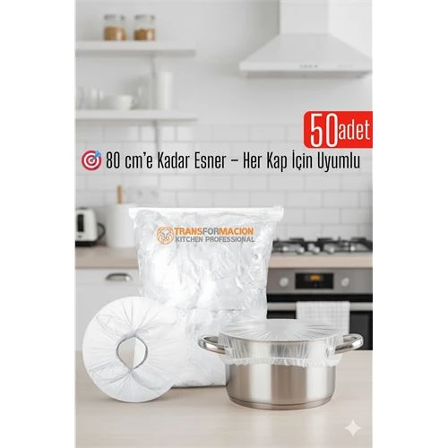 50'li Tencere Bonesi - 80 cm Esnek Streç Kapak Seti, Gıda Koruma İçin ürün görseli 1