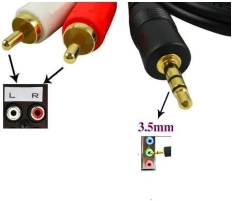 PrimeX PX-AUX5R 3.5mm AUX RCA Ses Kablosu, 5 Metre Aux Ses Sistemi Kablosu, Aux RCA Ses Kablosu - 2