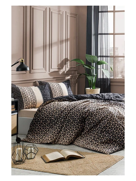 Özdilek Noche Siyah Ranforce Çift Kişilik Uyku Seti 9466