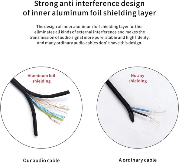 PrimeX PX-AUX5R 3.5mm AUX RCA Ses Kablosu, 5 Metre Aux Ses Sistemi Kablosu, Aux RCA Ses Kablosu - 7