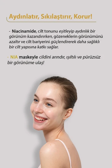 Pirinç Kepeği & Niasinamid Işıltısı ile Derinlemesine Besleme Sunan Nia Kore Kağıt Yüz Maskesi 3'lü - Resim 2