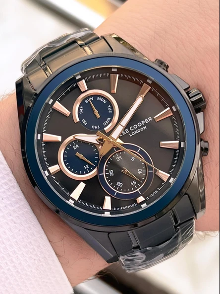 Lee Cooper Premium Nişan Ve Damatlara Özel 2 Yıl Garantili 5 Atm Erkek Kol Saati+Bileklik E08249.650 - Resim 2