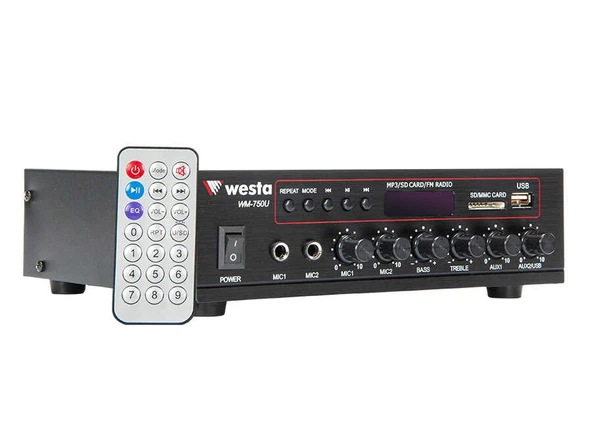 Westa WM-750U Profesyonel Amfi 80W/100V - MP3, USB, Bluetooth, Mikro SD Destekli, Çok Yönlü Ses Çözümleri