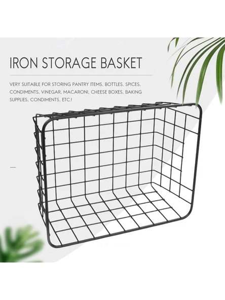 2'li Tel Saklama Sepetleri, Çiftlik Evi Metal Tel Sepet Dondurucu Depolama Organizatör - Resim 4