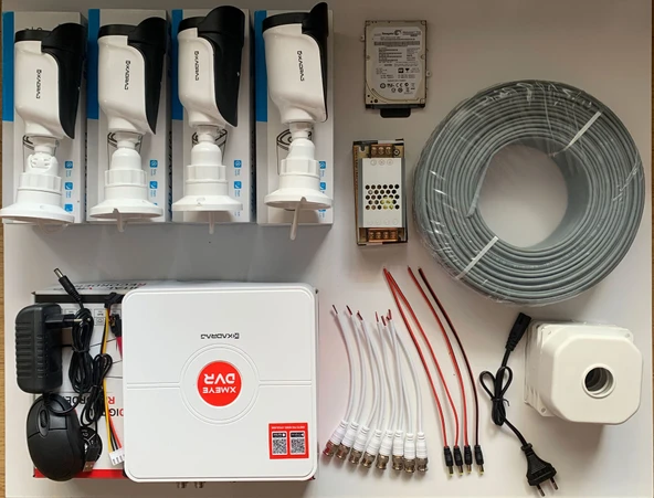 4 Kameralı Set 5MP Sony SecuLensli 1080p Güvenlik Kamerası Seti - 8 Warm LED, Colorvu Gece Renkli Görüş, Su Geçirmez, Full HD, Kolay Kurulum - Resim 3