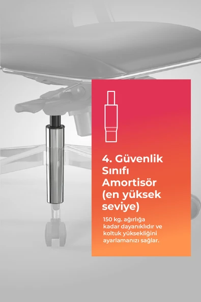 Metta Samurai Ergonomik Koltuk | Bel Destekli, Tekerlekli, Yükseklik Ayarlı, Deri Makam Koltuğu -2D7.4.1.61 - Resim 6