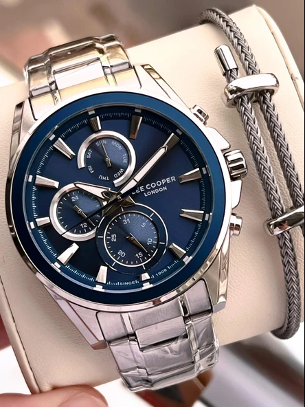 Lee Cooper Premium NişanVe Damatlara Özel 2 Yıl Garantili 5 Atm Erkek Kol Saati+Bileklik E.08249.390 ürün görseli