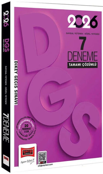 Yargı 2026 DGS Sayısal Sözel Yetenek Tamamı Çözümlü 7 Deneme ürün görseli