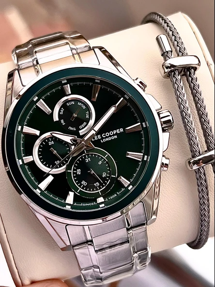 Lee Cooper Premium NişanVe Damatlara Özel 2 Yıl Garantili 5 Atm Erkek Kol Saati+Bileklik E.08249.370 ürün görseli