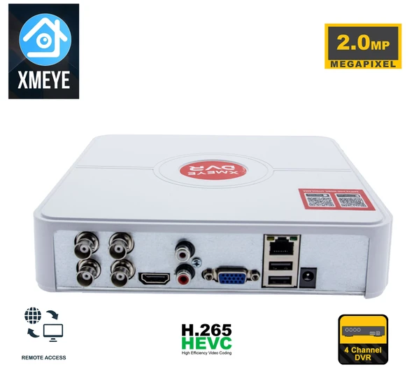 Kadraj 4 Kanal 2MP Kayıt Cihazı AHD 1080N H265+ Plus 5in1 Xmeye Yüksek Performans - 7