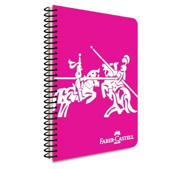 Faber-Castell Knights A4 100 Yaprak Plastik Kapak Spiralli Defter Çizgisiz - Resim 2