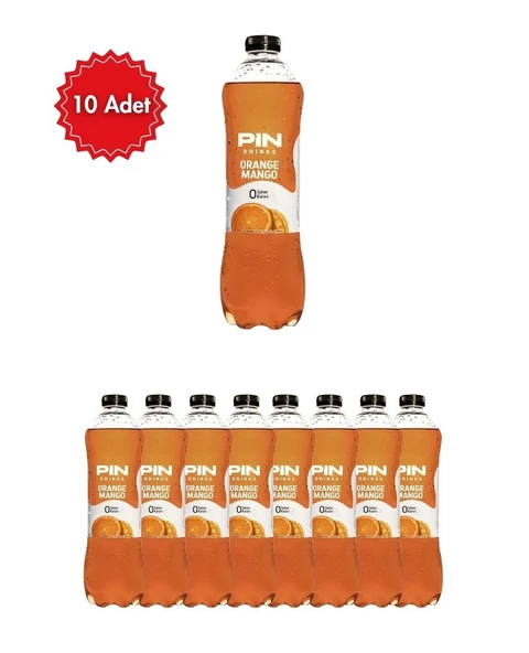 Pin Portakal Mango Aromalı Soğuk Çay 1 LT x 10 Adet Egzotik Lezzetli Ferahlatıcı Buzlu Çay