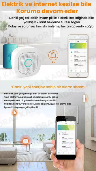 UNIYWELL WS-03 Kablosuz Ev Alarm Sistemi | CE Sertifikalı | Priz Tipi Ana Ünite | - 5