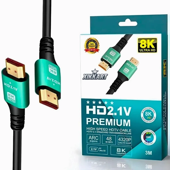 PrimeX PX-H8K01 Fully 1.5m 8K Hdmi Kablo, HDR V2.1 ARC Hdmi Kablo, V2.1 Kablo HDMI - 4