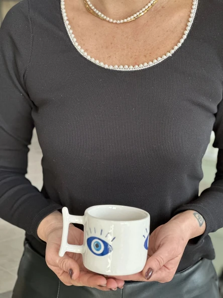 Handmade Göz Büyük Boy Kupa-1 Adet 350 Ml