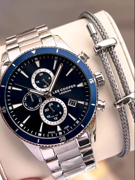 Lee Cooper İtalyan Tasarım Bileklik Hediyeli 2 Yıl Garantili 5 Atm Erkek Kol Saati ELC.08326.390 ürün görseli