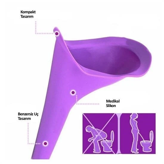 Piez Kadınların İçin Hijyenik Ayakta İşeme Temiz Tuvalet Aparatı - Resim 7