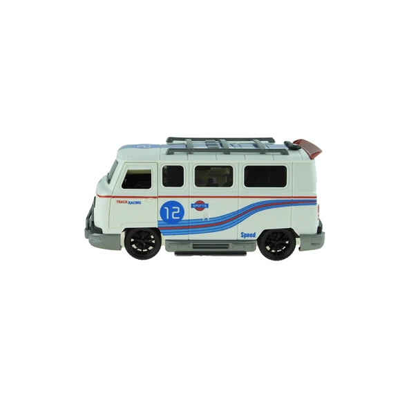 Oyuncak Minibüs Işıklı Sesli Duman Çıkaran Sürtmeli Minibüs Beyaz - 3