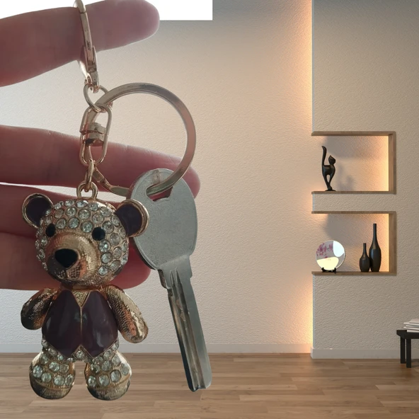 Hayvan Figürlü Anahtarlık Sevimli Tasarıma Sahip Gövdeli Anahtarlık Çanta Süsü Olarak da Kullanılabilen Dayanıklı ve Şık Aksesuar Hediyelik Ürün Olarak da Uygun Eğlenceli Anahtarlık Modeli ürün görseli