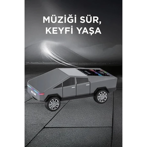D68 Cyber Model Araba Tasarımlı Bluetooth Hoparlör 15w Güçlü Ses Rgb Led /tws/usb Gri - 4