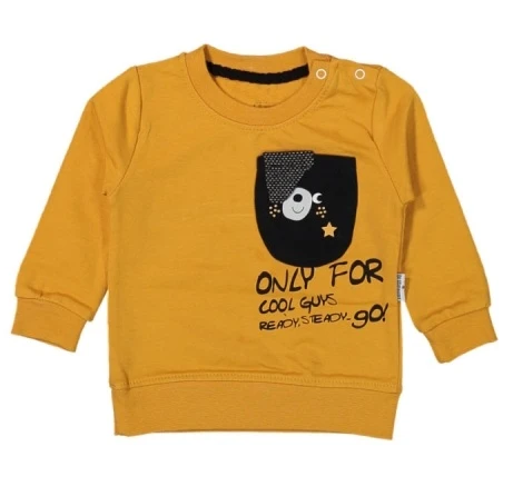 (2 Parça) Köpek Baskılı Cepli Hardal İkiip Mevsimlik Erkek 2li Bebek Takım (6,9,12,18 Ay) - 5