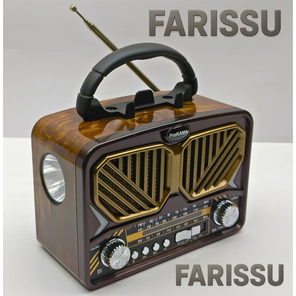 Taşınabilir Güneş Panelli Nostaljik Radyo Işıldaklı FM/AM/SW Desteği USB/TF Kart Girişli - 4