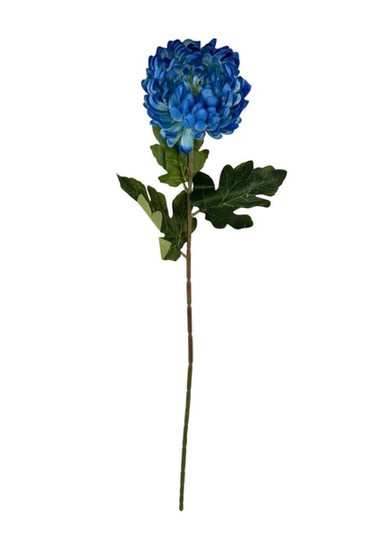 Yapay Çiçek Krizantem Mavi 90cm Tek Dal Kumaş Çiçek Uzun Dal - Resim 2