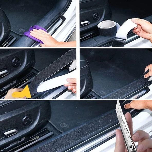 Taşlı Zemin Kaydırmaz Bant Kendinden Yapışkanlı Güvenli Yüzey Şeridi Merdiven ve Zeminler İçin - Resim 8