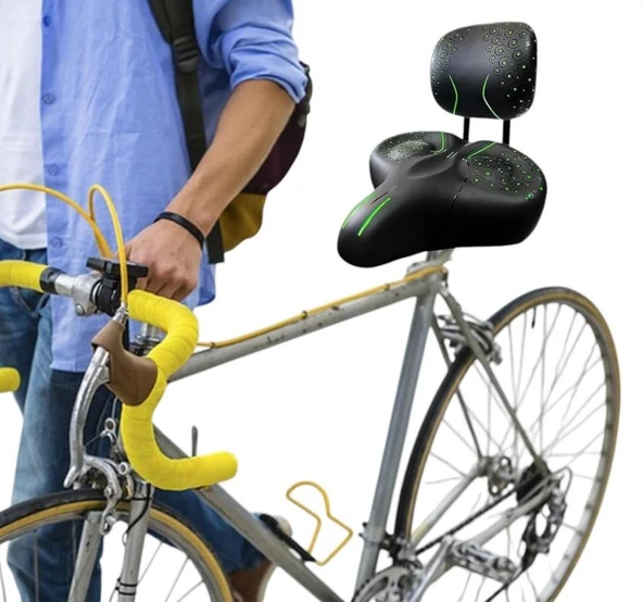 Sırt Destekli Bisiklet Sele Koltuğu Sırt Desteği ile Bisiklet Elektrikli Bisiklet Selesi Yeşil - Resim 3