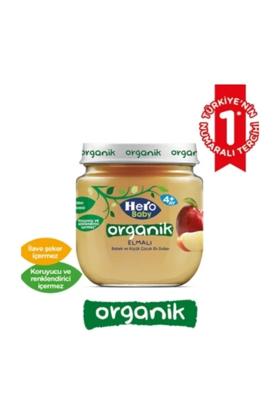 Hero Baby Organik Elmalı Kavanoz Maması 120 gr ürün görseli