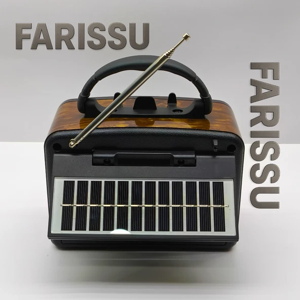 Taşınabilir Güneş Panelli Nostaljik Radyo Işıldaklı FM/AM/SW Desteği USB/TF Kart Girişli - 6