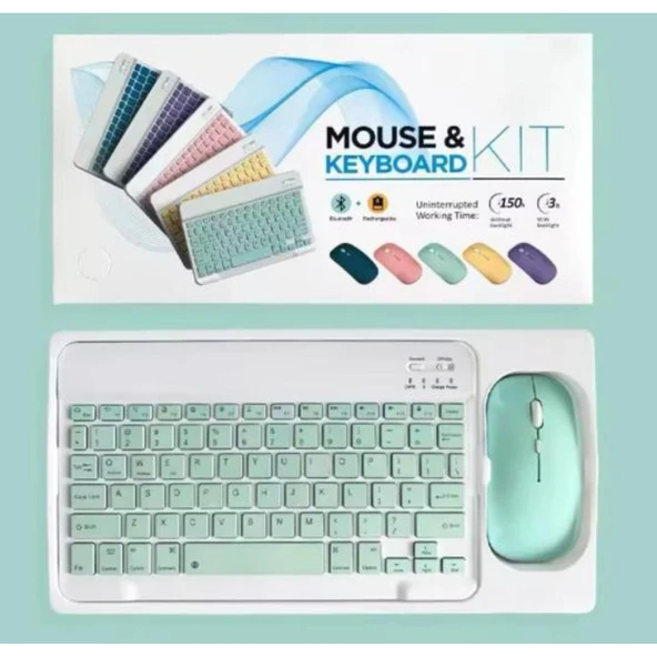 ZR20Km Yeşil Kablosuz Klavye Mouse Set