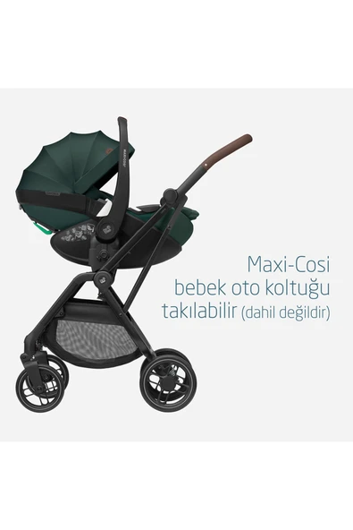 Maxi-Cosi Leona2 Çift Yönlü Uzatılabilir Sırt Desteği Tam Yatabilir Bebek Arabası Twillic Green - Resim 5