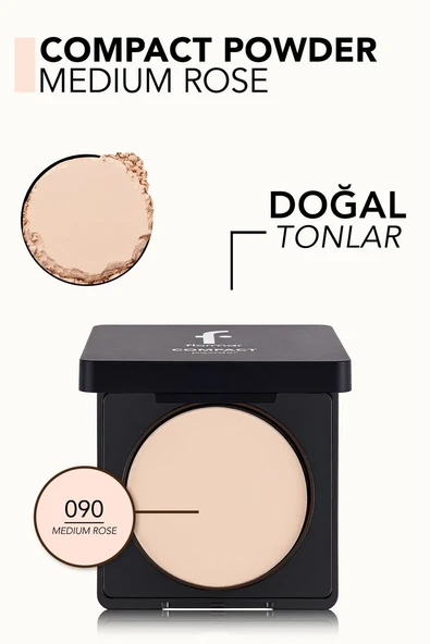 Flormar Yüksek Pigmentli & Yarı Mat Bitişli İnce Yapılı Kompakt Pudra 090 MEDIUM ROSE - Resim 3