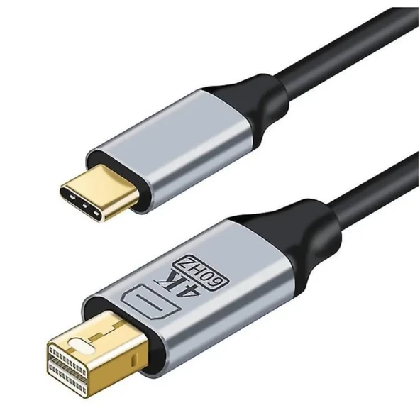 ZR126 Siyah Type-C Mini Dp Çevirici Kablo 1,8 M