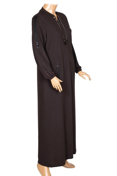 Hesna Kadın Zeren Büyük Beden Baharlık Boydan Kahverengi Pardesü - 4