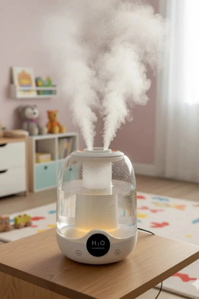 Glr K07 Beyaz Çift Spreyli Ultrasonik Sessiz Hava Nemlendirici ve Gece Lambası | 3L Kapasite - 3