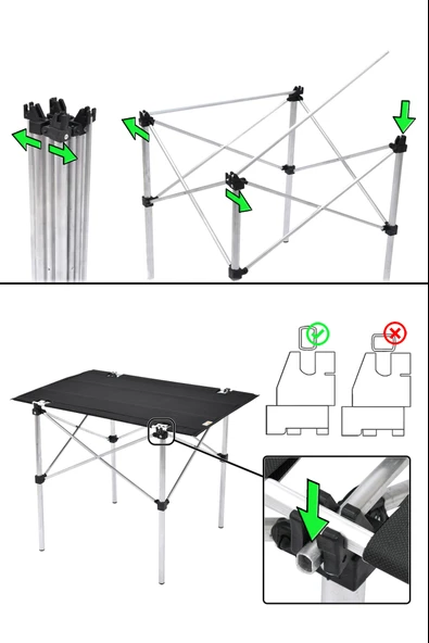 2 Adet 120 Kg kapasiteli Katlanır Kamp Sandalyesi ve 50x70 Kamp Masası Seti-2-AS-5070-M - Resim 5